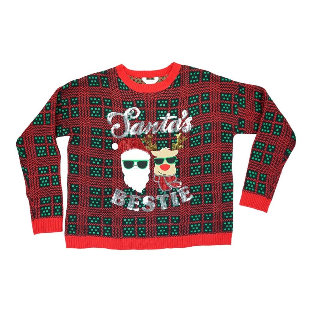 Santa’s Bestie Christmas‎ Sweater Junior XL(15-17) No Boundaries